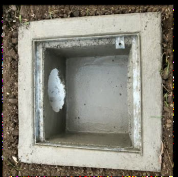 Square concrete pit cast in place
